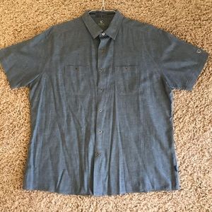Men’s KUHL blueish gray linen collared shirt. 2XL